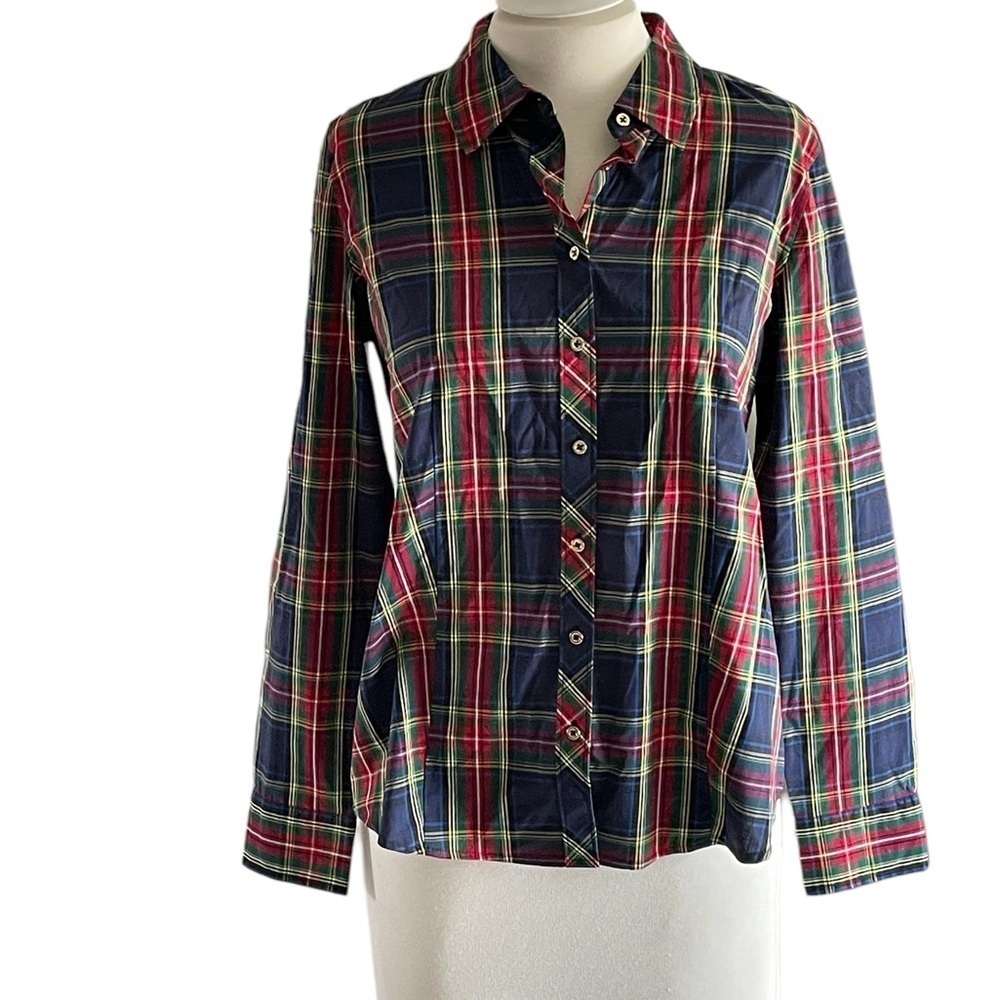 Talbots Tartan Plaid Long Sleeve Shirt Size 6 - Picture 3 of 6
